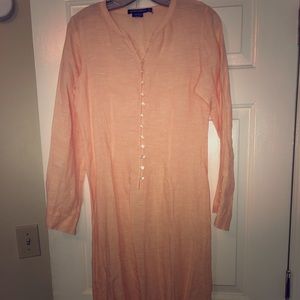 Island Company Long Sleeve Linen Dress, peach